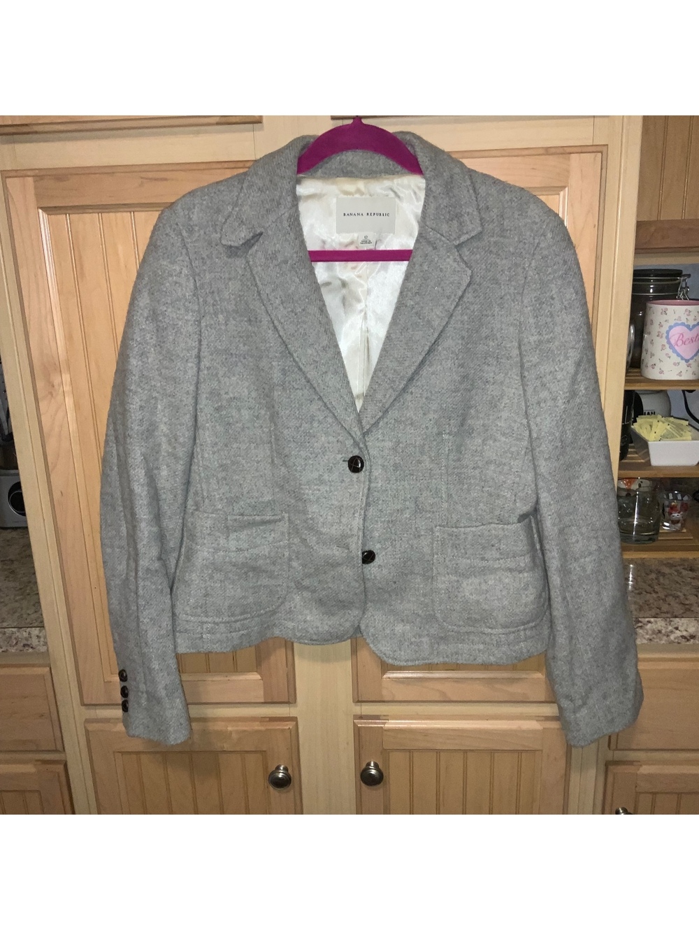 Women’s gray banana republic blazer size 12